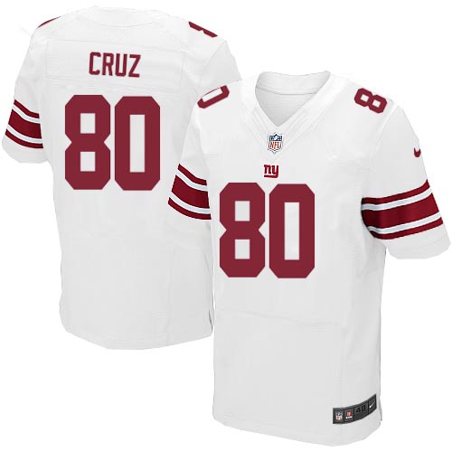 Men's Elite Victor Cruz Nike Jersey White Road - #80 NFL New York Giants